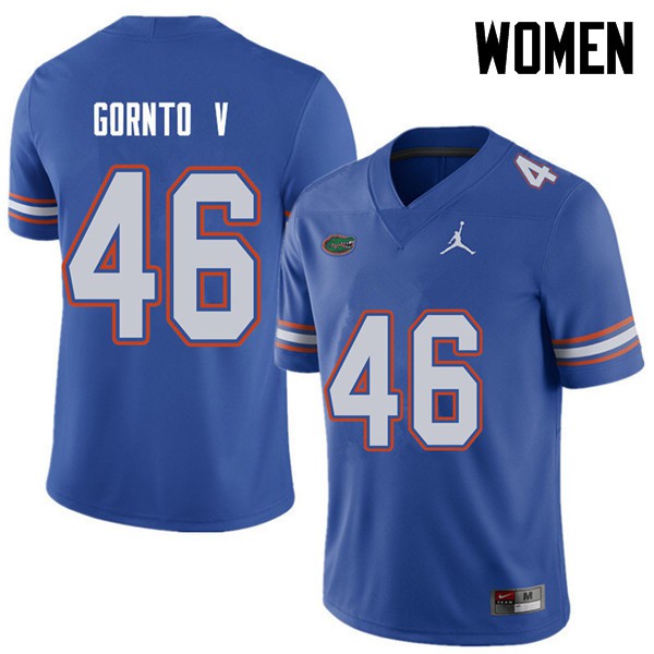 Jordan Brand Women #46 Harry Gornto V Florida Gators College Football Jerseys Royal